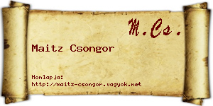 Maitz Csongor névjegykártya